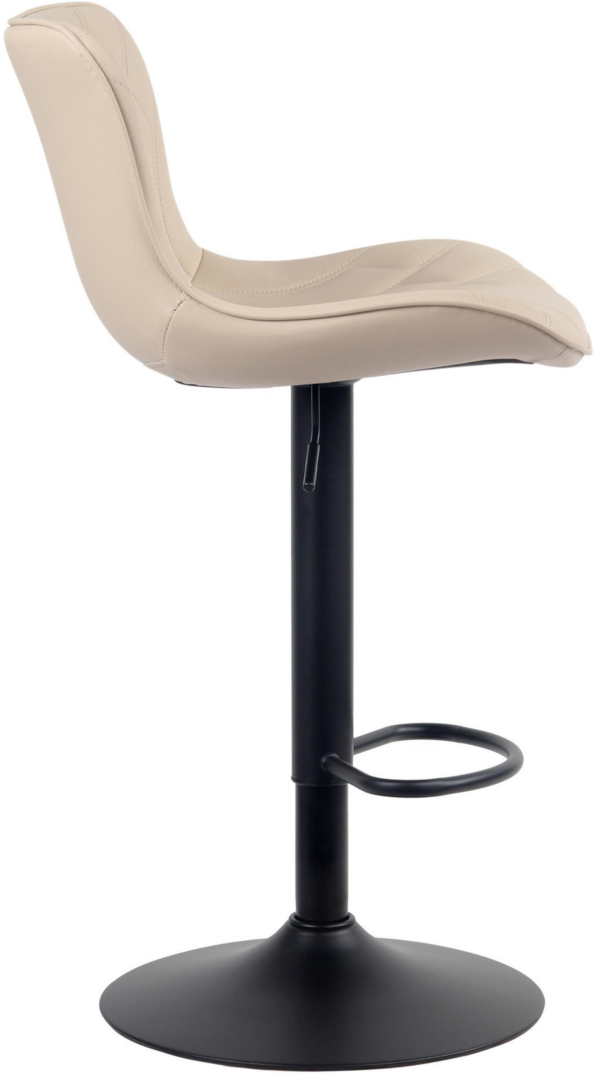 BARHOCKER Lederlook creme - Creme/Schwarz, Textil/Metall (48/83/54cm) - CLP