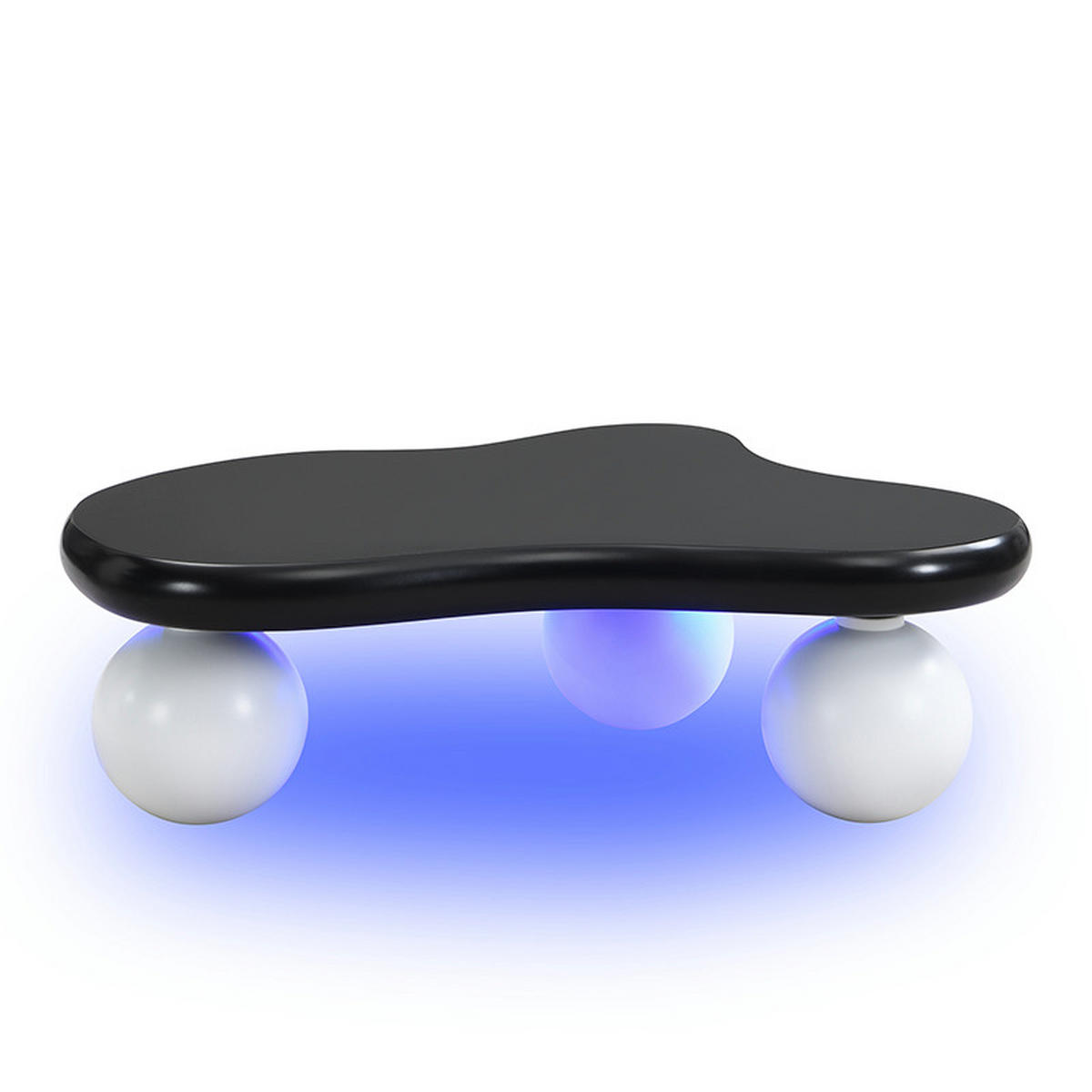 COUCHTISCH Cloud Style mit LED-Beleuchtung 95/32 cm Wolkenform 16 Farben wählbar - Schwarz/Weiß, Holzwerkstoff (95/62.5/32cm) - OKWISH