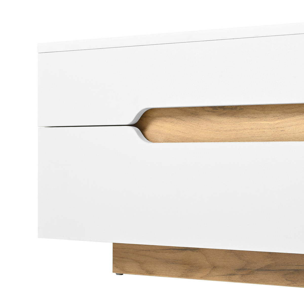 COUCHTISCH aus MDF 120x50x37,5 cm in Weiß mit Schiebedesign & 2 Schubladen - Weiß, Holzwerkstoff (120/50/37.5cm) - Modfu