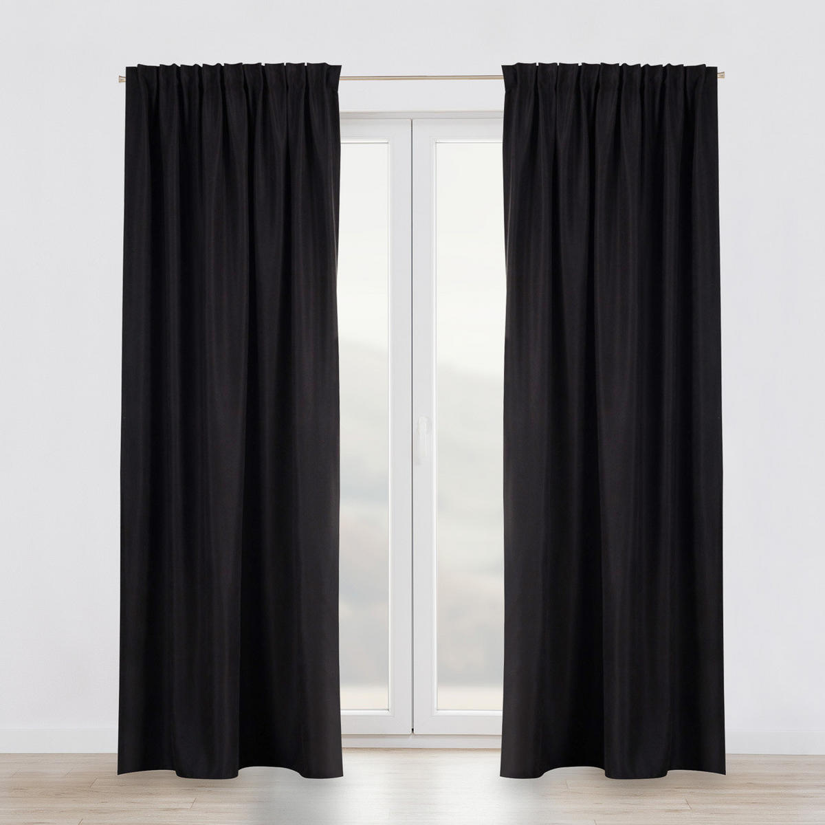 FERTIGVORHANG mit Schlaufenband schwarz 140 x 280 cm - Schwarz, Textil (140/280/1cm) - Dekoria