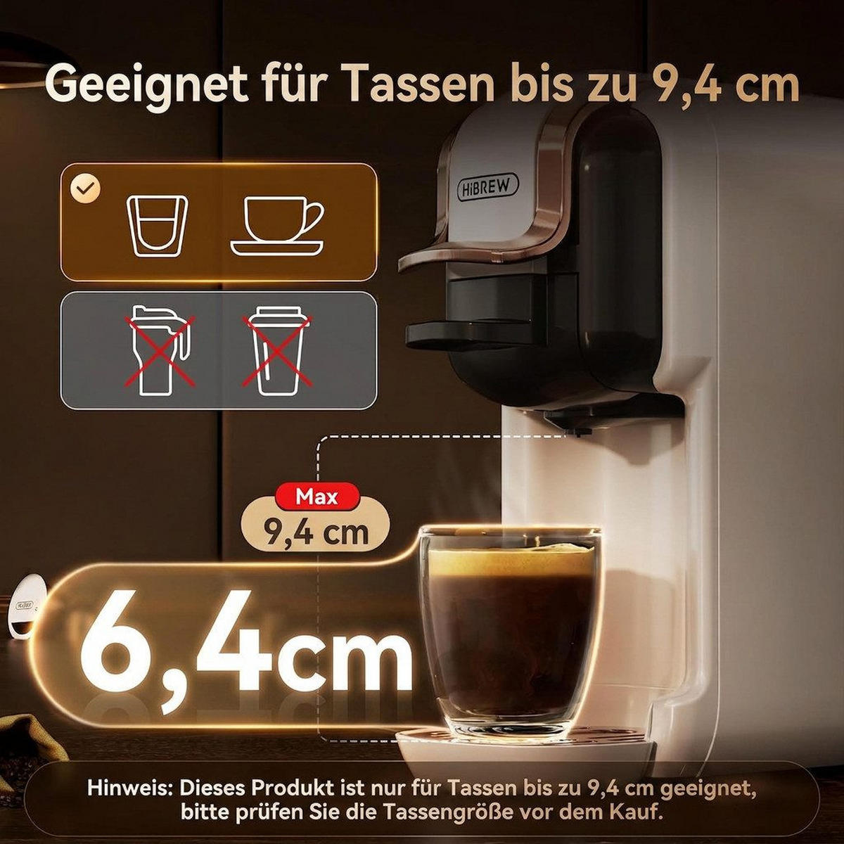 KAPSELMASCHINE 5-in-1 20 Bar für N-Kapseln/DG/K-Cup/Pads/Pulver - Weiß, Metall (11/24.5/24.5cm) - BEXEVUE