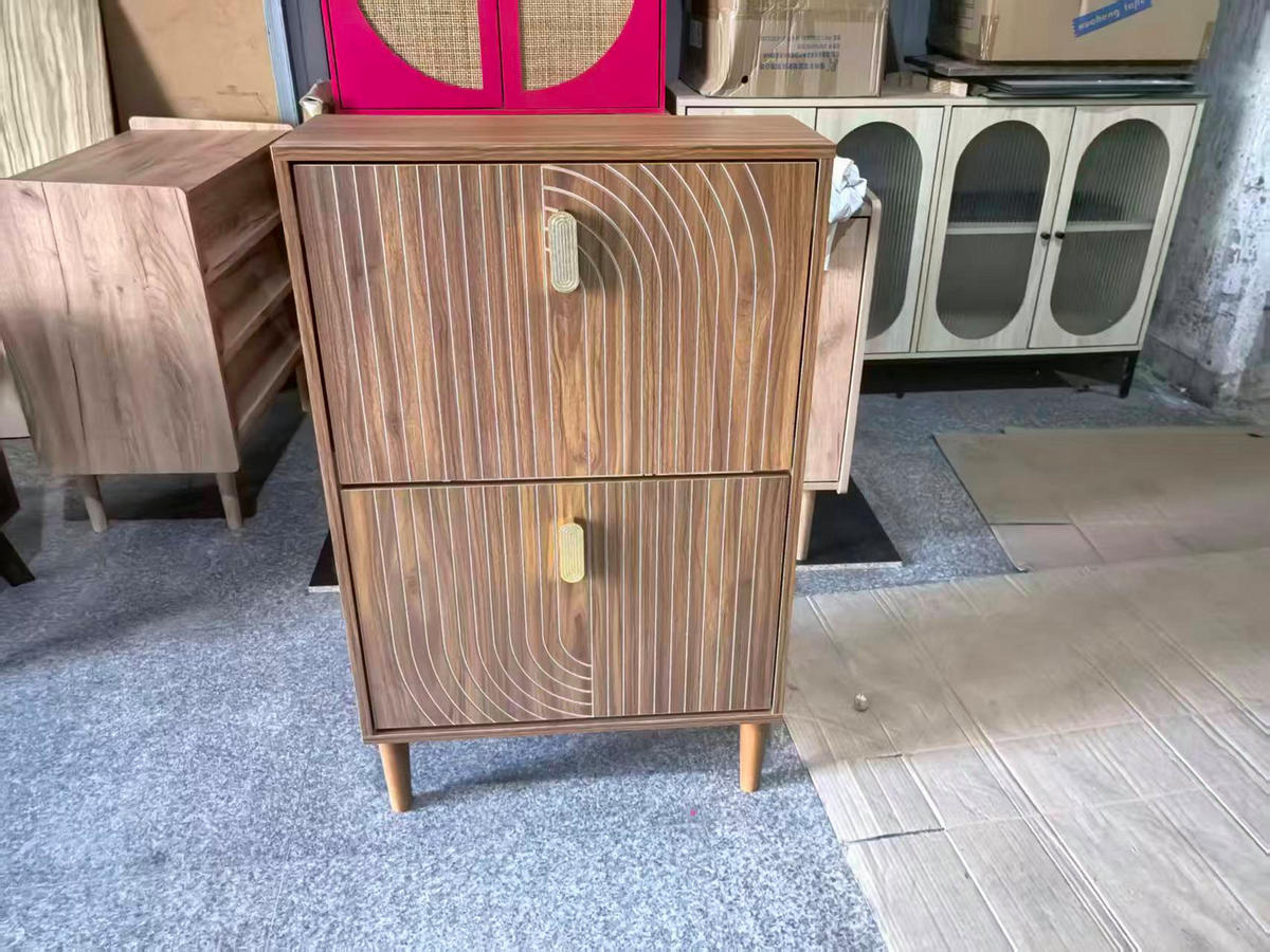 SCHUHSCHRANK aus MDF & Spanplatte 60cm in Braun mit 2 Klapptüren - Braun, Holzwerkstoff (60/96/24cm) - Modfu