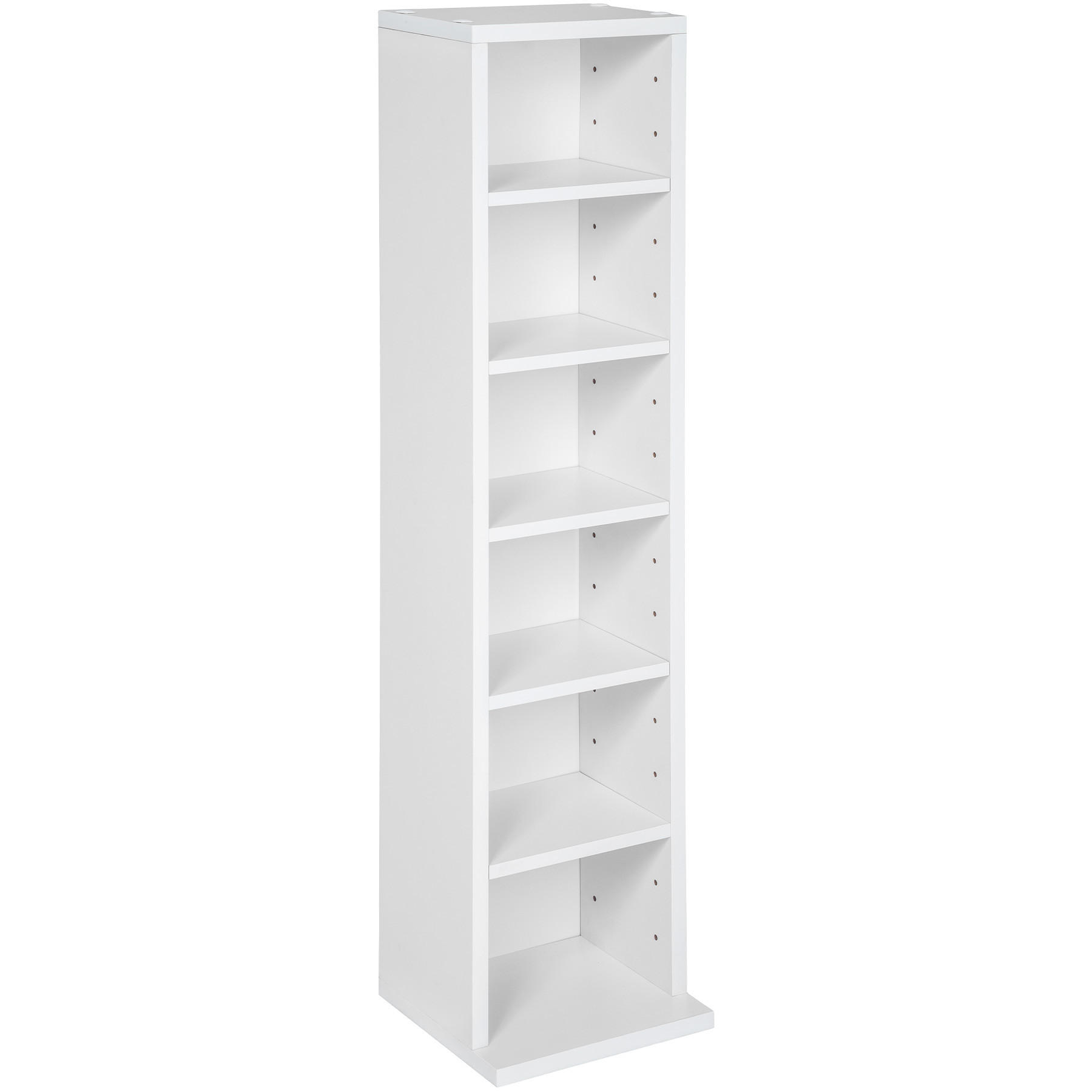 CD/DVD Regal Juliane,90 x 21 x 20 cm,weiß - Weiß, Holz (21/90/20cm) - tectake