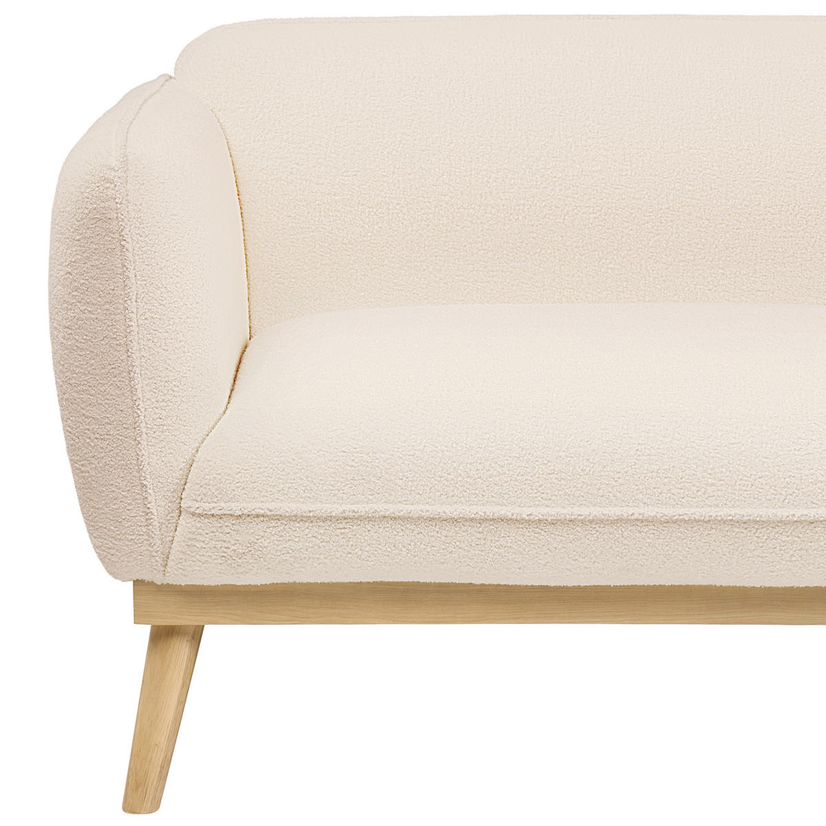 3-SITZER-SOFA Bouclé Hellbeige Ljung - Hellbraun, Textil (210/82/82cm) - Beliani