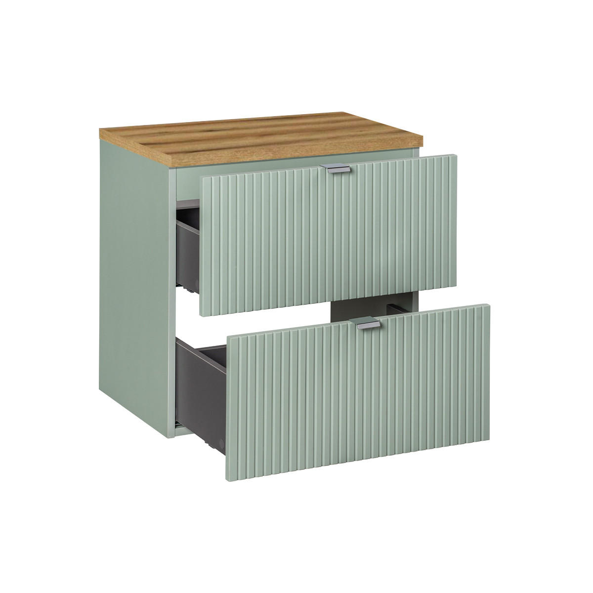 WASCHTISCHUNTERSCHRANK 60.4cm Jade Grün und Holz - Grün, Holzwerkstoff (60.4/59/40cm) - Petits-meubles