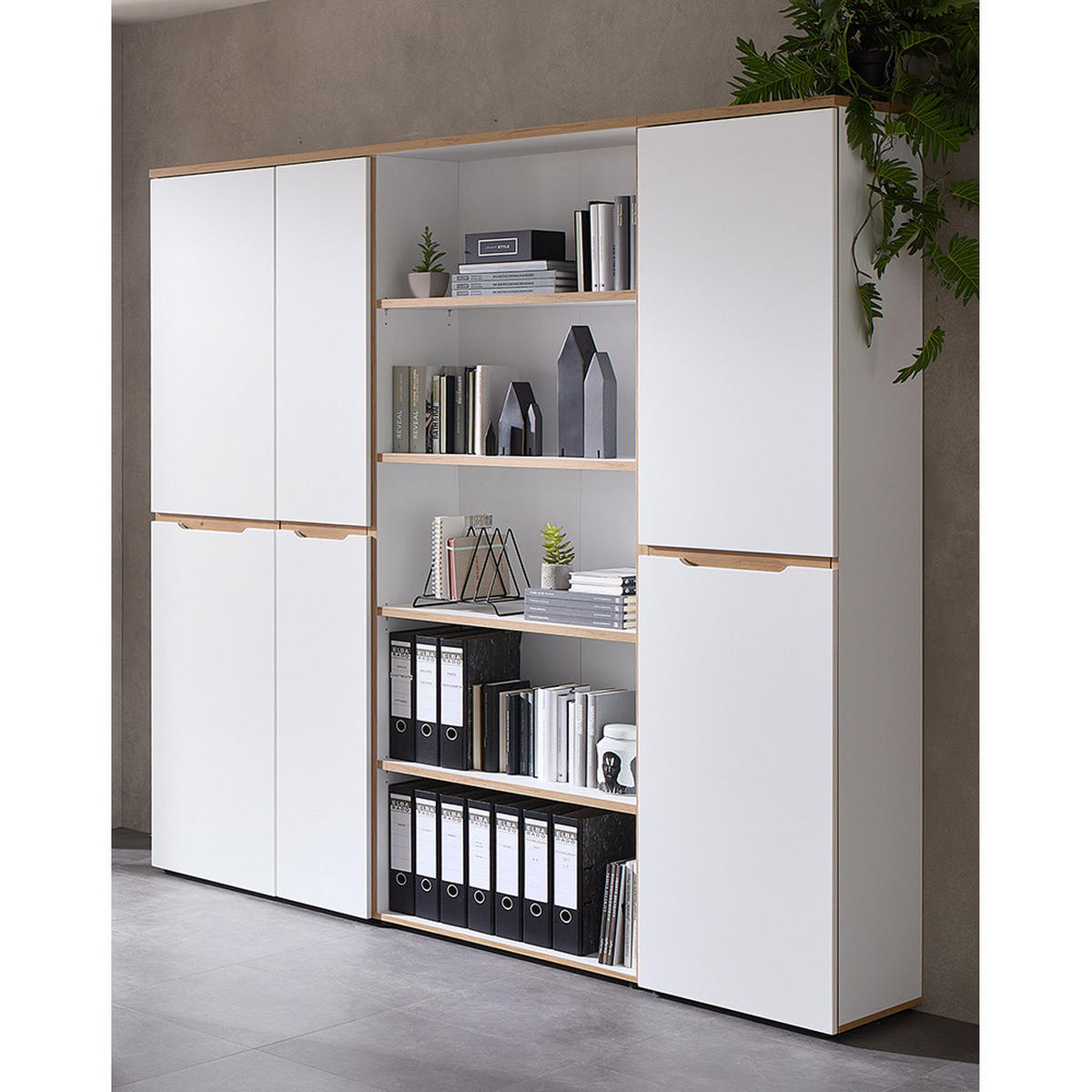 AKTENREGAL Manresa-36 - Weiß, Holzwerkstoff (75/197/38cm) - Lomado