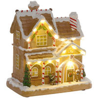 WEIHNACHTSDORF Resin Braun - Braun, Kunststoff (12.5/22.5/21.5cm) - HOMCOM