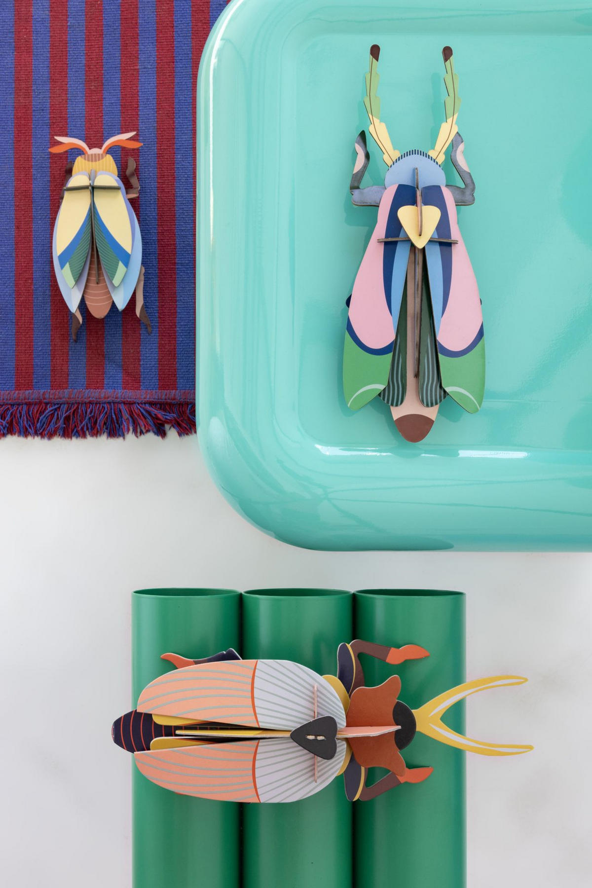 WANDDEKO Smaragdkäfer 7/33 cm - Multicolor, Wellpappe (7/33/13cm) - KUNSTLOFT
