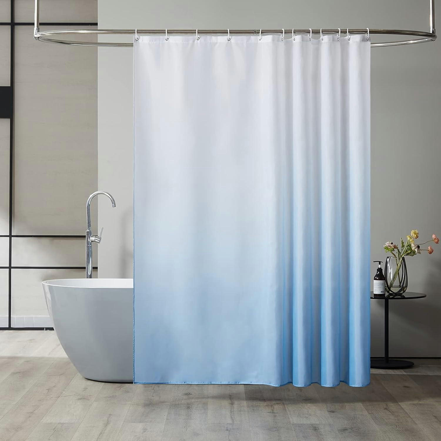 DUSCHVORHANG 180 x 180 cm Hellblau mit 12 Ringen - Multicolor, Textil (180/180cm)