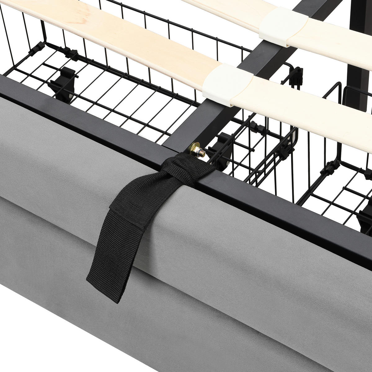 POLSTERBETT 140x190 Lattenrost 2 Schubladen Stauraum Velours Grau - Grau, Textil (140/190cm) - FLIEKS