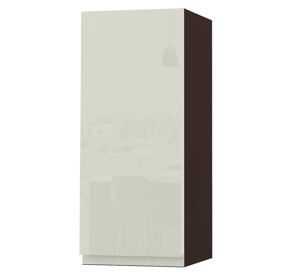 HÄNGESCHRANK Florence W2/30 Lava / RAL 1013 perlweiß HG 30 / 32,5 / 72cm - Türanschlag links - Dunkelgrau/Weiß Hochglanz, Holz/Holzwerkstoff (30/72/32.5cm) - Feldmann-Wohnen