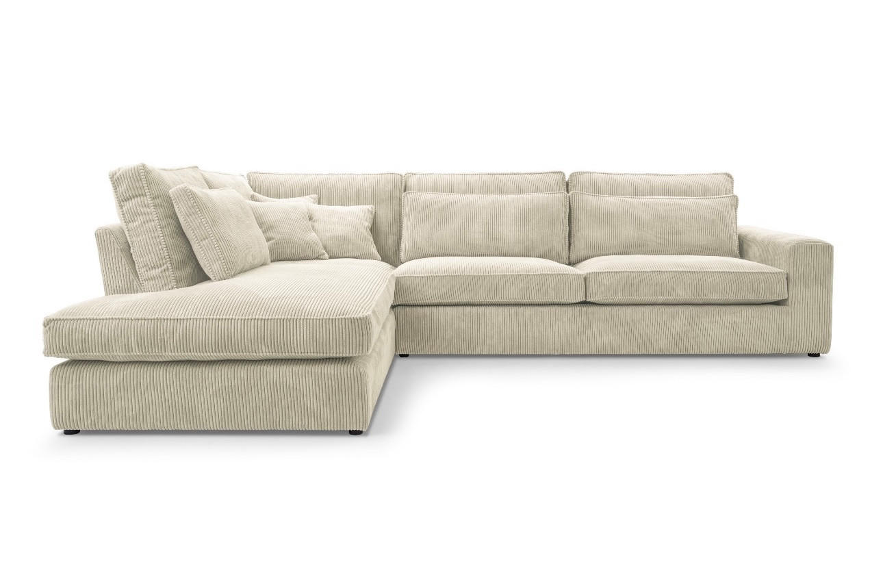 ECKSOFA Comforto MINI CORD 280 x 224 cm Ausrichtung links - Creme, Textil (224/280cm) - AN-Moebel 4u