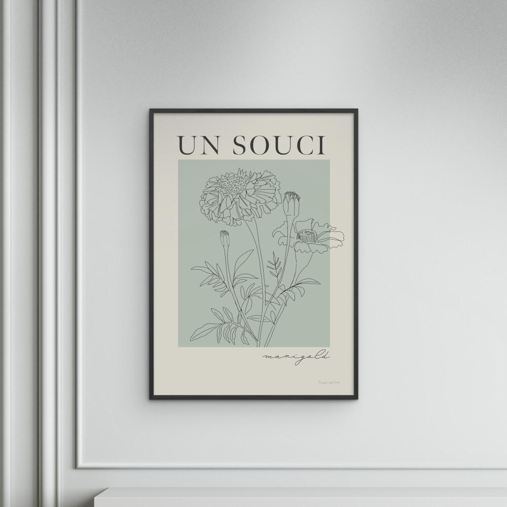 POSTER mit Rahmen Wild Apple - French Flower Poster II - Schwarz/Grün, Holz/Papier (70/100cm) - Poster&Frame
