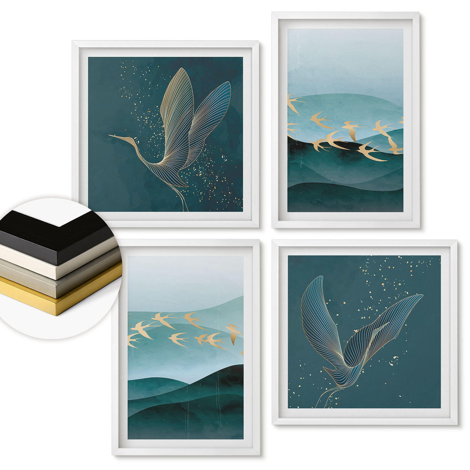 ArtPrintCave Wandbilder Weiß 50x50 cm