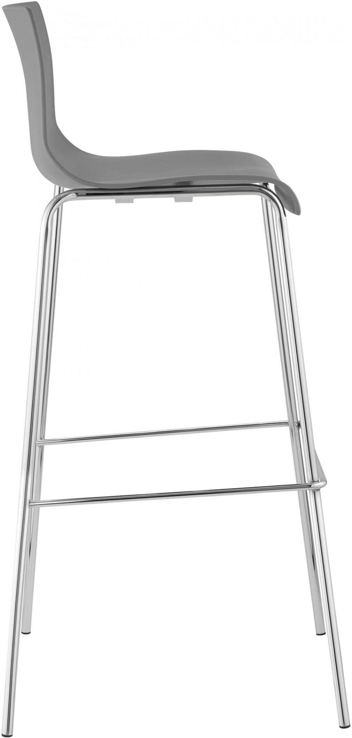 BARHOCKER 2er Set Kunststoff Grau - Chromfarben/Grau, Kunststoff/Metall (43/100/48cm) - CLP