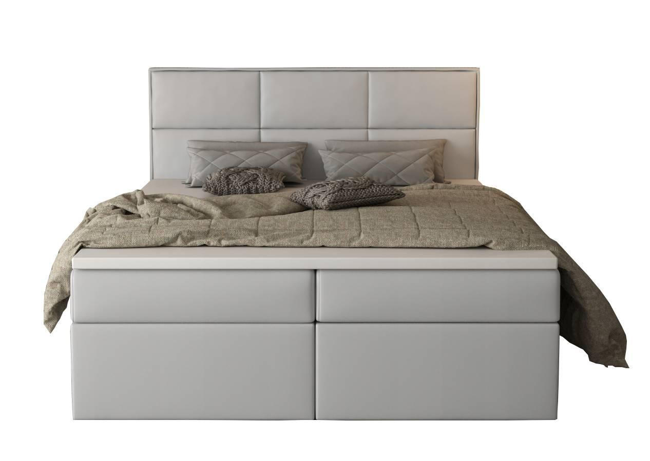 BOXBETT Gallese 180/200 cm in Creme – mit Bettkasten und Topper - Creme/Schwarz, Holz/Holzwerkstoff (180/200cm) - AX Living