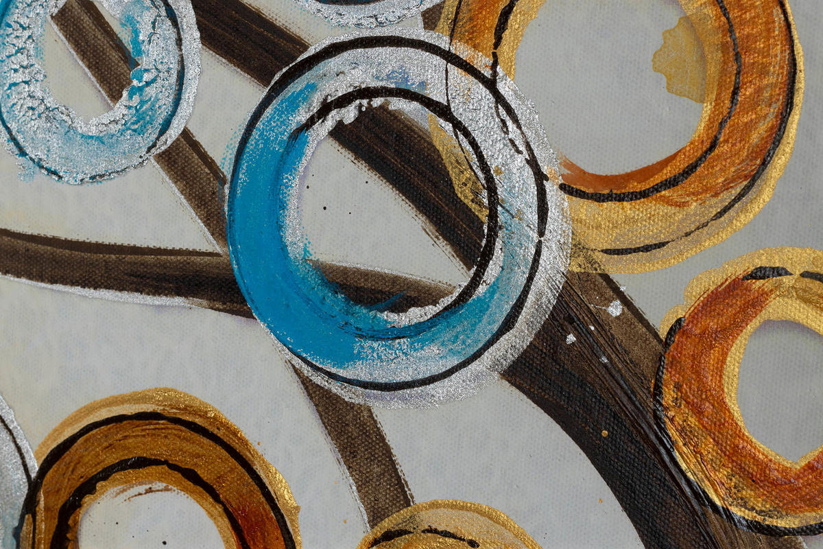ACRYLBILD HANDGEMALT 140/70 cm - Beige/Kupferfarben, Holz/Textil (140/70cm) - KUNSTLOFT