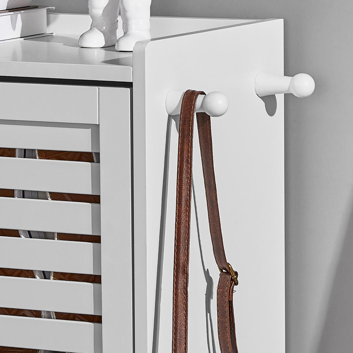 SCHUHSCHRANK Weiß - Weiß, Holzwerkstoff (55/112/30cm) - SoBuy