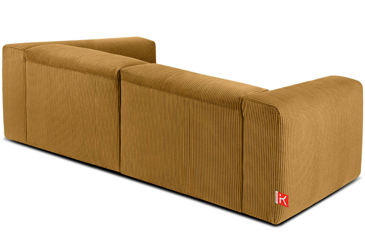 2,5-SITZER-MODULSOFA BUFFO mit extrem weicher und bequemer Sitzfläche, Kordstoff, gelb - Gelb, Textil (250/73/96cm) - KONSIMO®