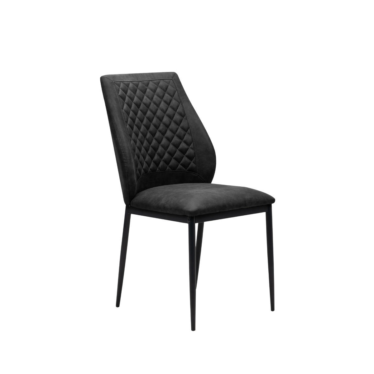 SADA 4 látkových židlí s kovovým rámem, výška 90 cm - SAELA - tmavě šedá, kov (45/90/45cm) - Calicosy