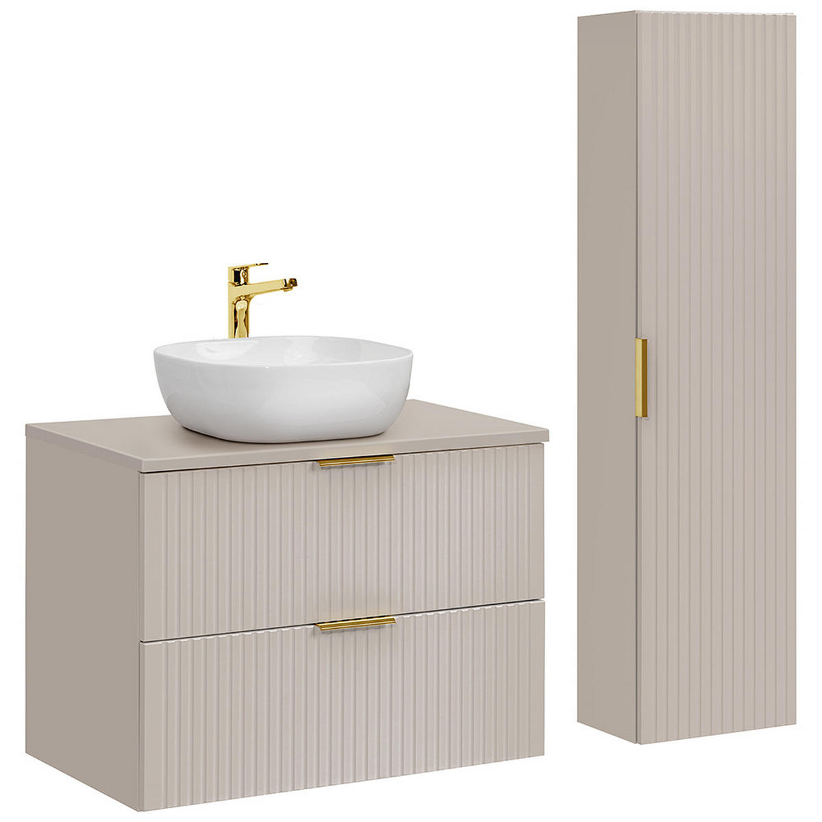 WASCHTISCH Adelaide-56 - Beige, Holzwerkstoff (80/57/46cm) - Lomado