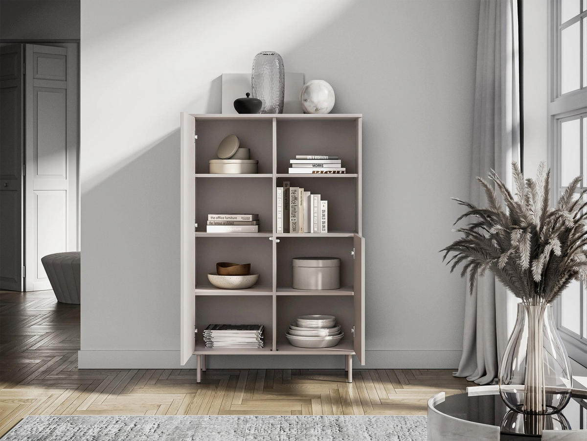 REGAL Orvella Taupe 90 cm - Taupe, Holzwerkstoff (90/138/40cm) - Homebook