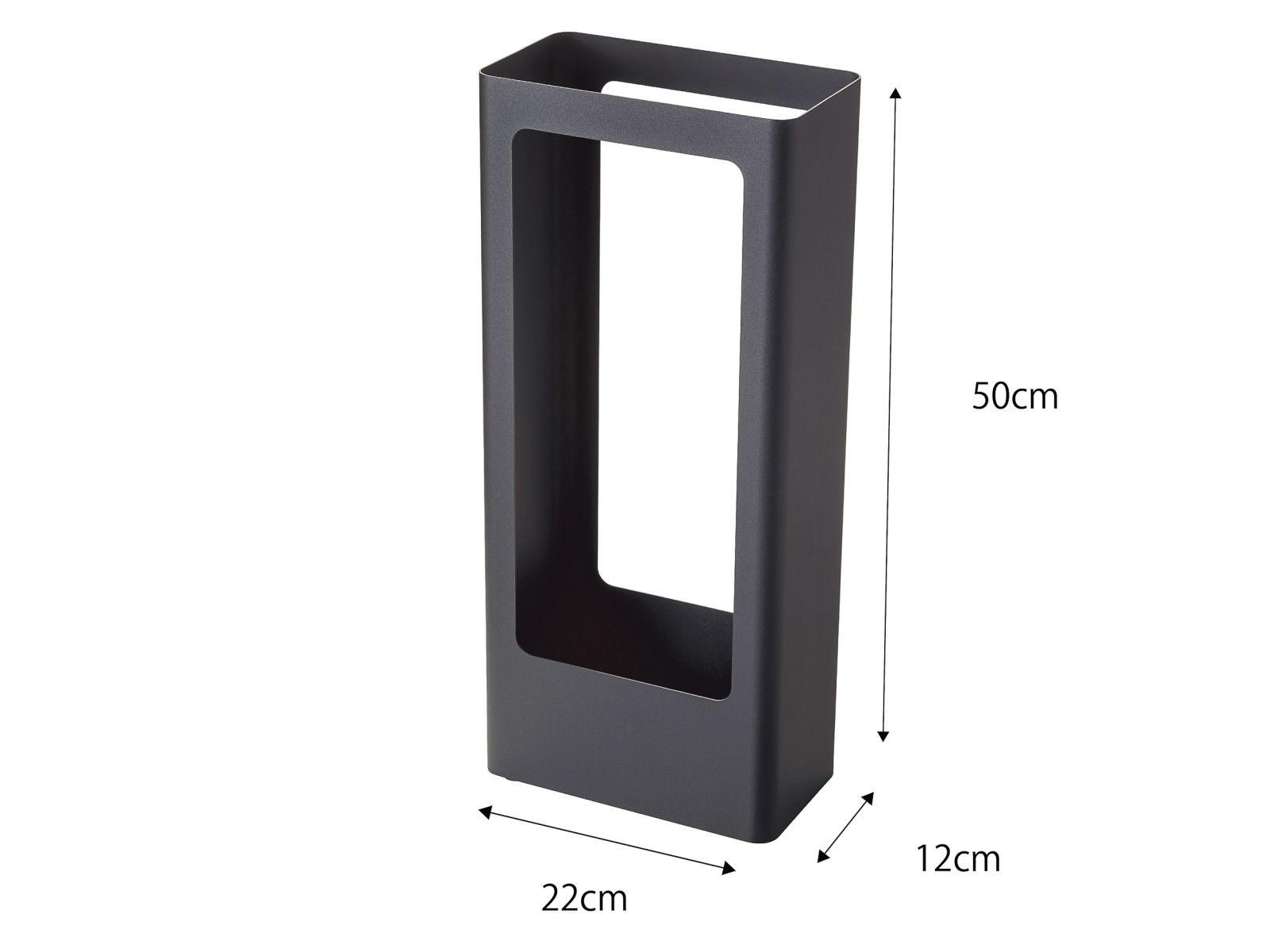 SCHIRMSTÄNDER Tower schwarz 12/22/50 cm - Schwarz, Metall (22/44/12cm) - Yamazaki