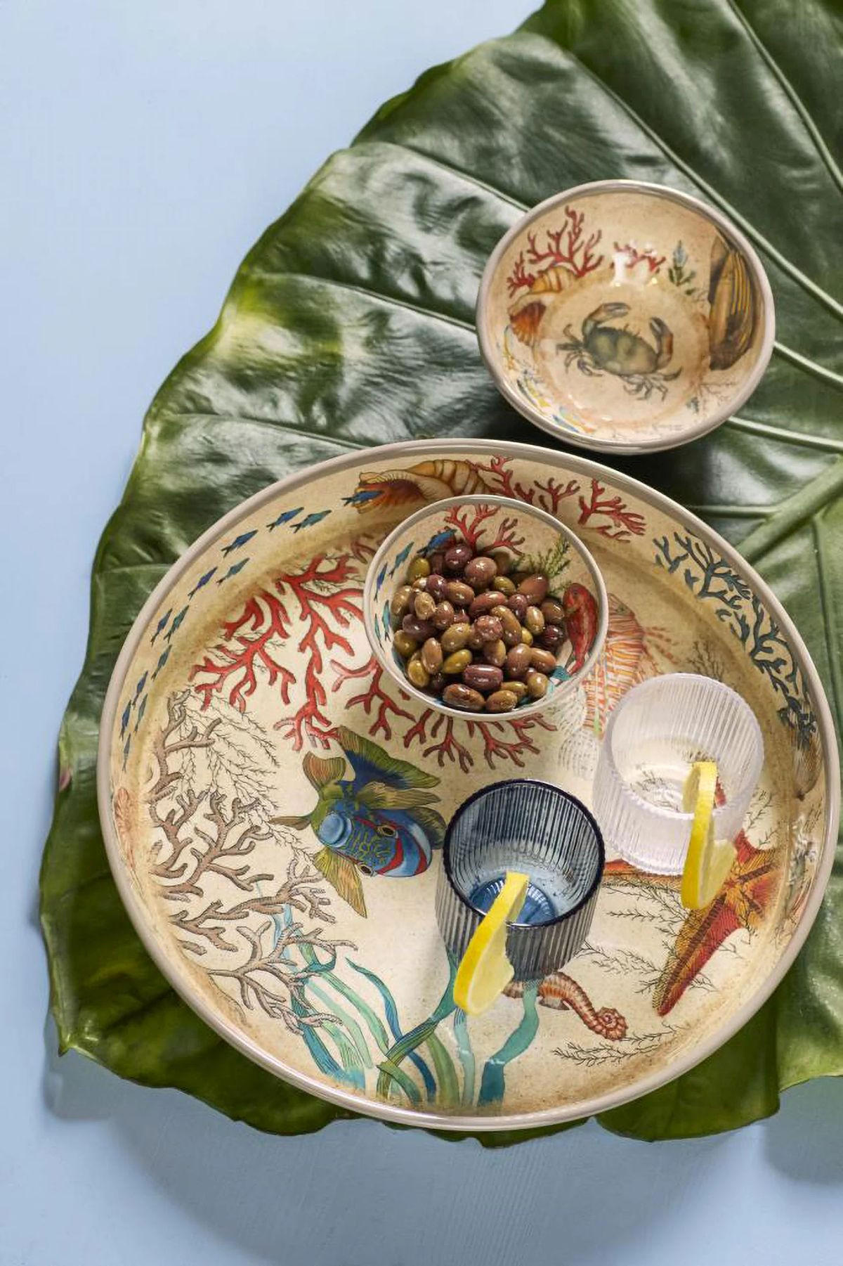 SERVIERTABLETT Ø 35 cm Sea Life - Multicolor, Kunststoff (35/4/35cm) - Rose & Tulipani