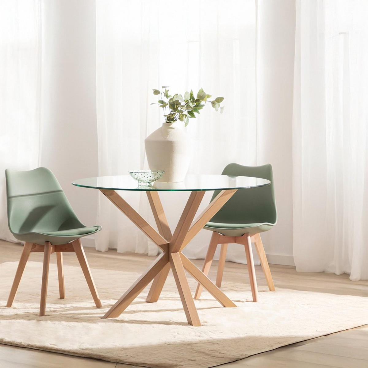 ESSTISCH Aras Durchsichtig 110 cm x 75 cm - Transparent, Glas (110/110/75cm) - Klast Home