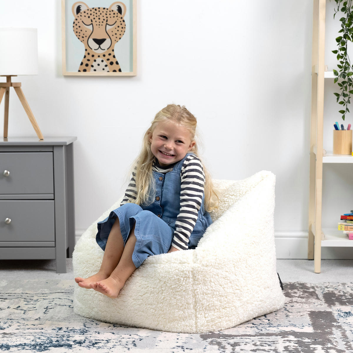 SITZSACK Flauschig für Kinder - Creme, Kunststoff (55/44/55cm) - icon