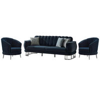 SITZGARNITUR Apollon Anthrazit Stellvariante:3+1+1 - Anthrazit, Holz/Textil (230/85/95cm) - Villa Möbel