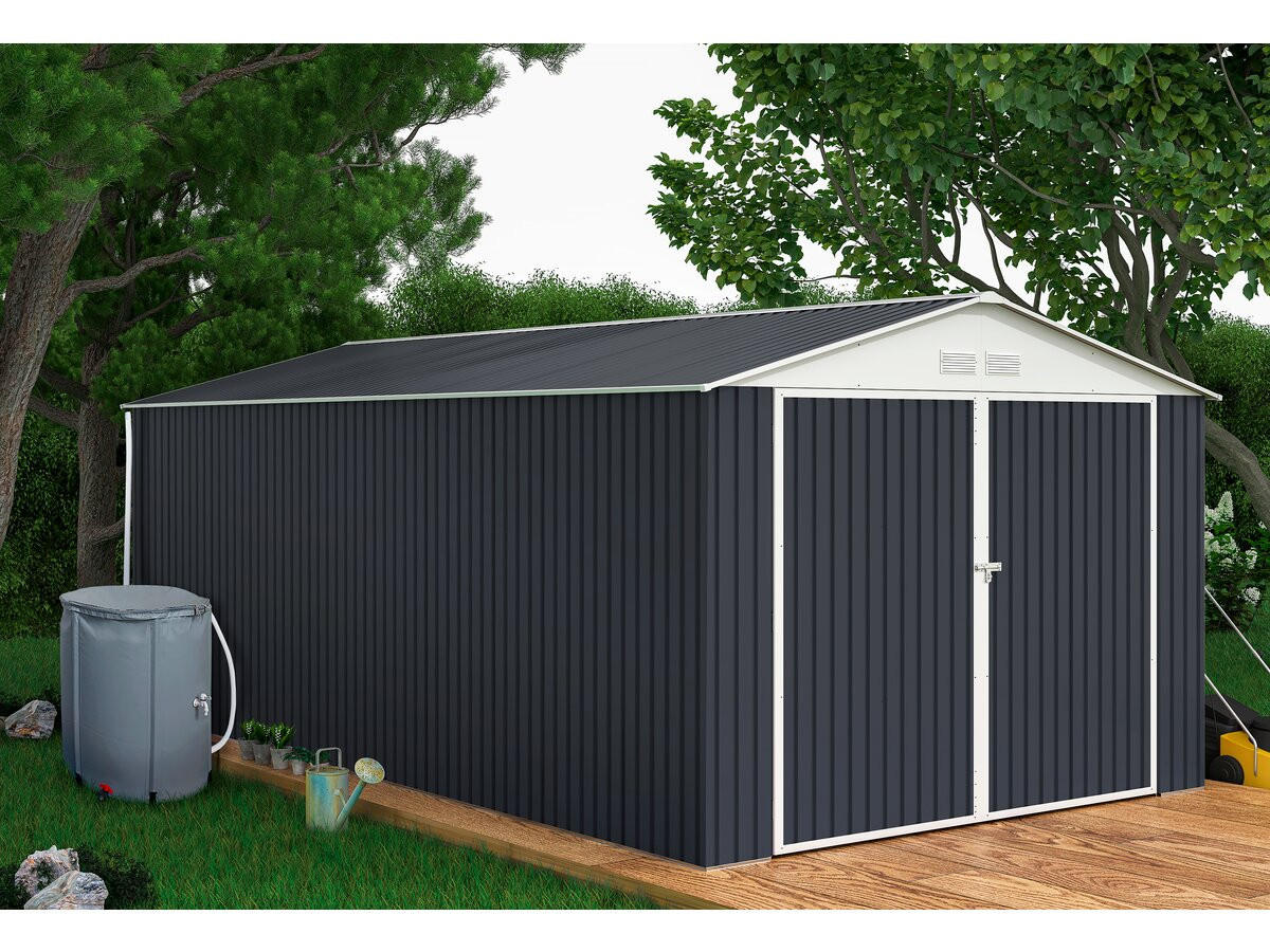 METALL-GARAGE PVC houston - Grau, Metall (70/310/470cm) - Habitat Garten