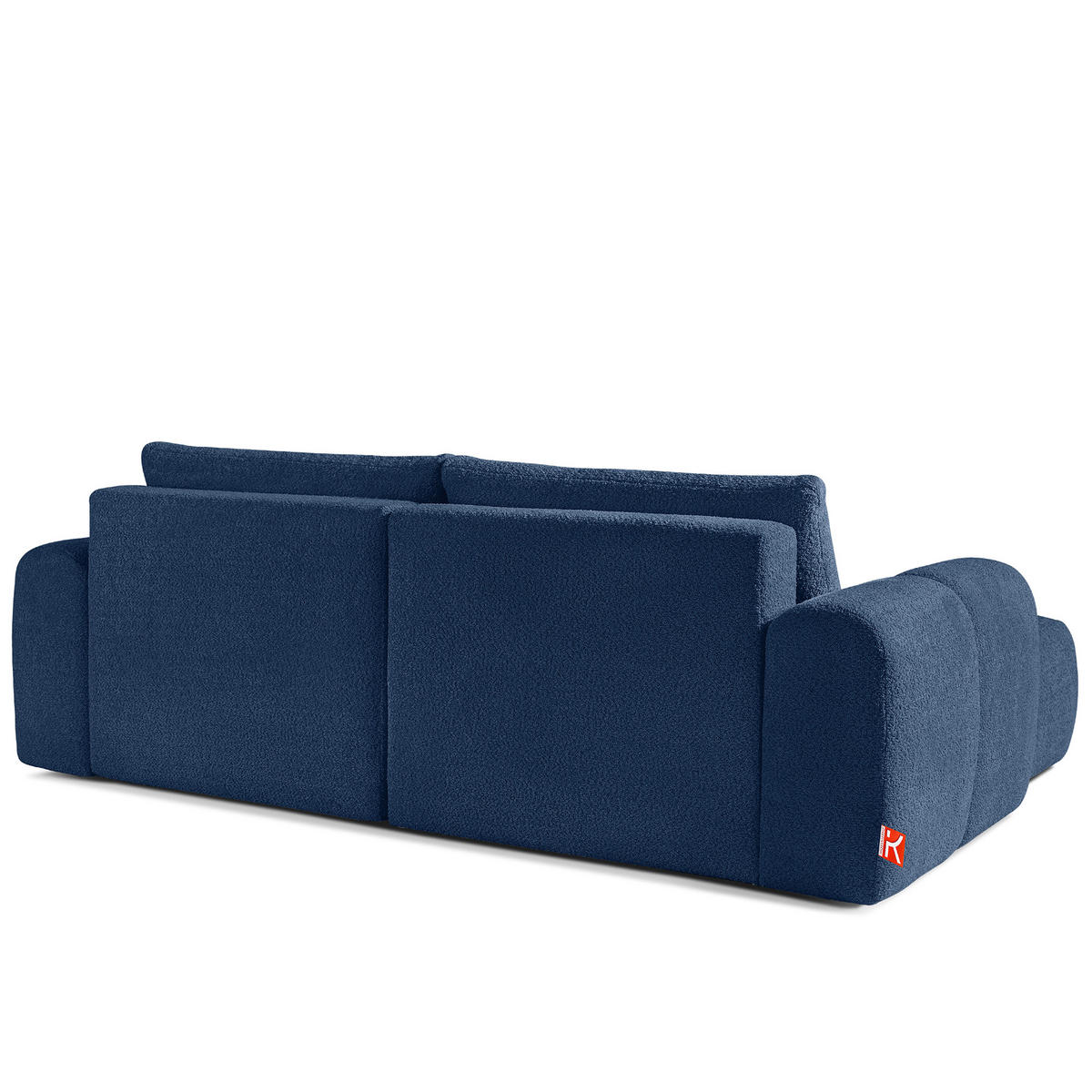 ECKSOFA RECHTS RAVIA, Bouclé, Marineblau - Dunkelblau, Holz/Textil (256/104cm) - KONSIMO®