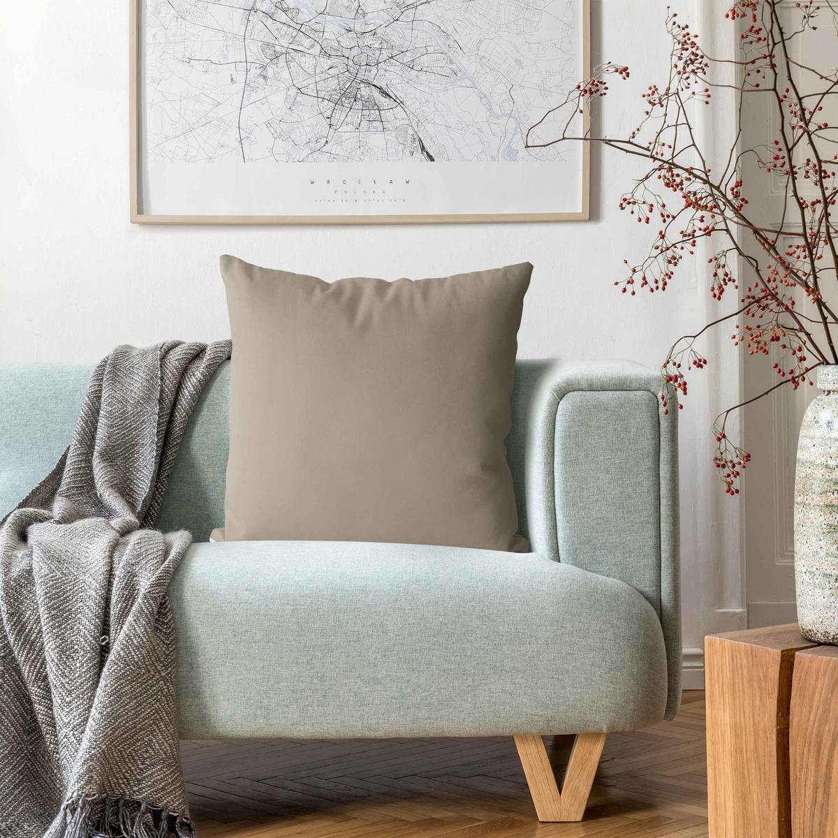 KISSENBEZUG Flat White Coffee 40/40 cm - Eichefarben, Textil (40/40cm) - Bilderwelten