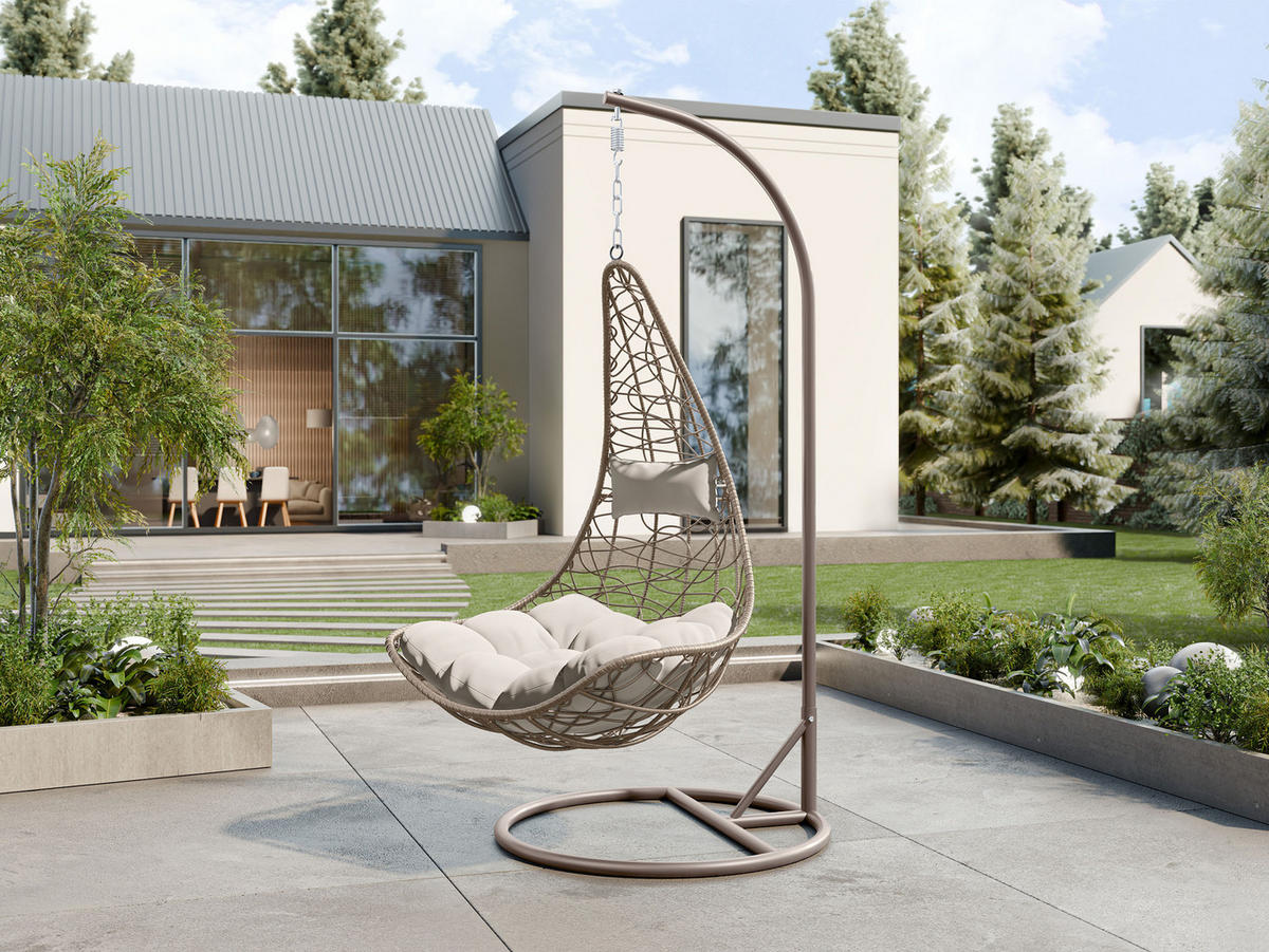 HÄNGESESSEL Boho - Beige, Metall (95/195/95cm) - MIRJAN24