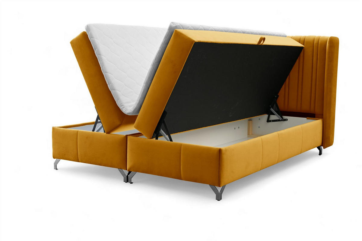 BOXBETT Damien - Gelb, Holzwerkstoff/Textil (120/200cm) - Fun Möbel