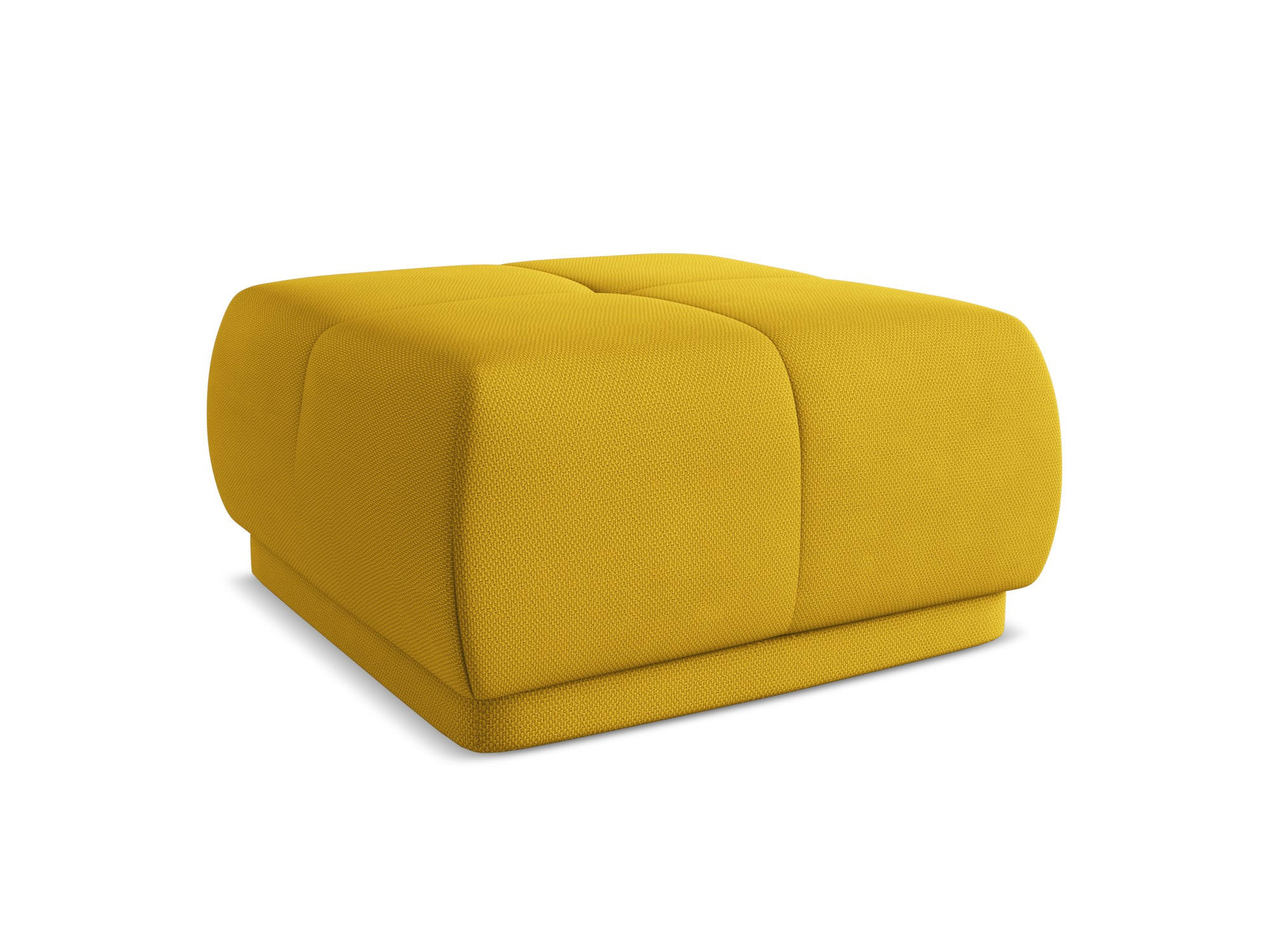 POUF Chenille Stoff Gelb - Currygelb/Gelb, Kunststoff/Textil (60/35/60cm) - Makamii