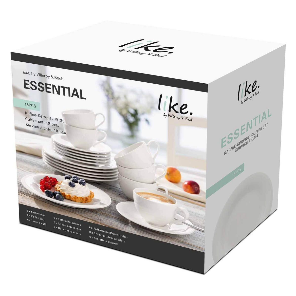 KAFFEESERVICE Essential weiß 18er Set - Weiß, Keramik (19.4/32/34.5cm) - like.Villeroy & Boch