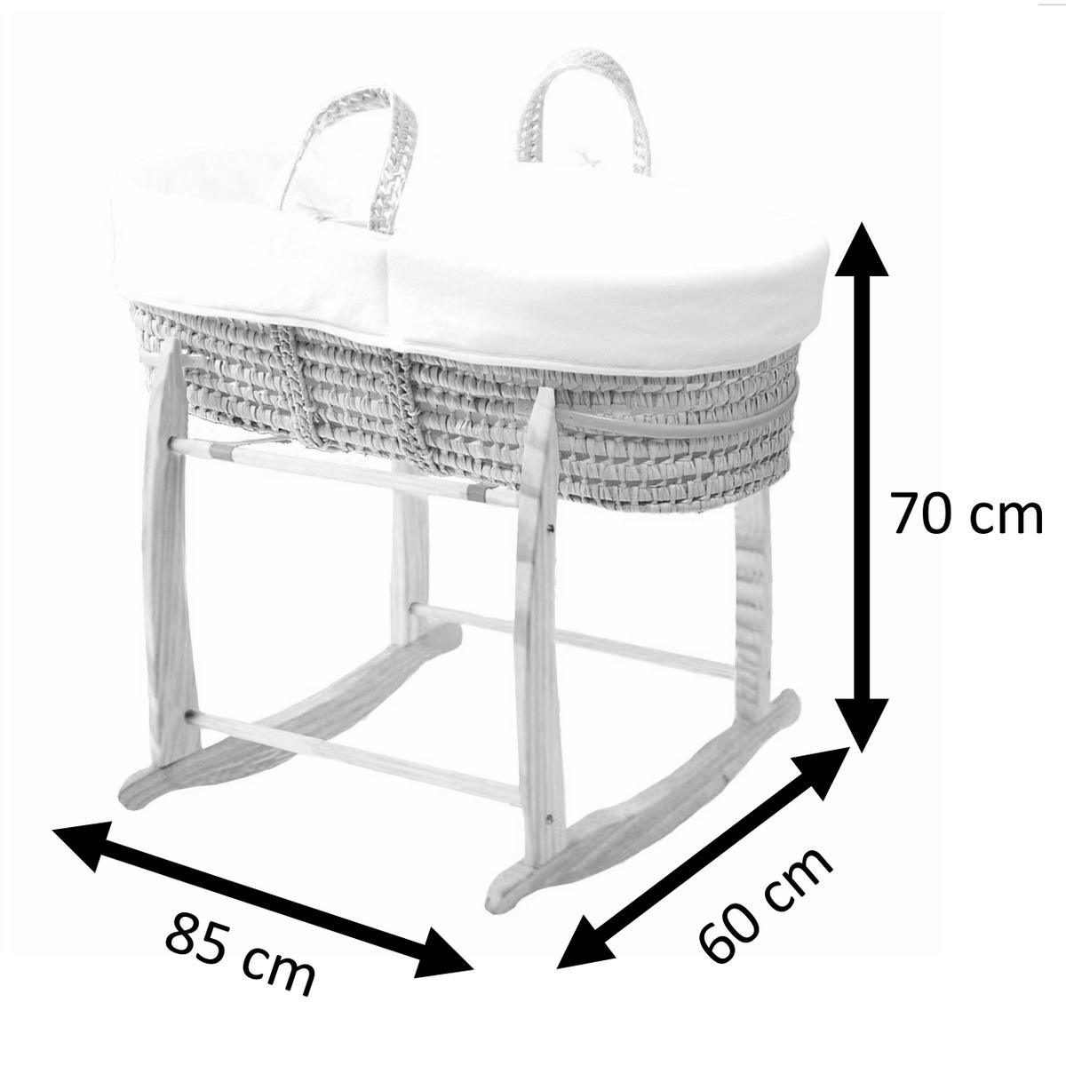 BABYTRAGEKORB mit weißem Gestell braun - Haselnussfarben, Naturmaterialien (29/78cm) - Premiers Moments
