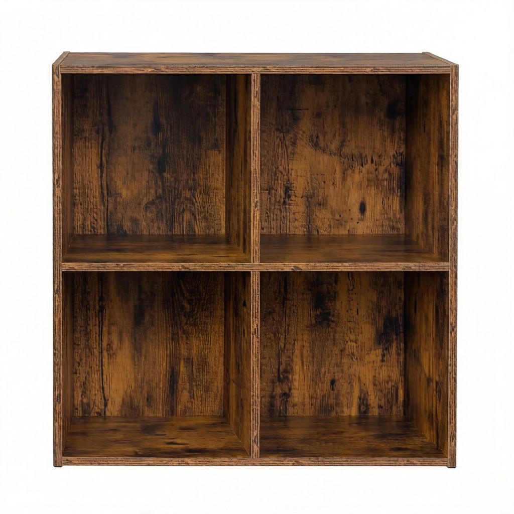 BÜCHERREGAL Dunkelbraun 4 Fächer 60/29/60 cm - Wildeiche, Holzwerkstoff (29/59.8/59.6cm) - PANGIVO