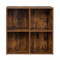 BÜCHERREGAL Dunkelbraun 4 Fächer 60/29/60 cm - Wildeiche, Holzwerkstoff (29/59.8/59.6cm) - PANGIVO