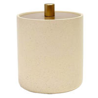 WATTESTÄBCHENBEHÄLTER Oria 10/10/12,2 cm - Beige, Kunststoff (10/12.2/10cm) - Douceur d´intérieur