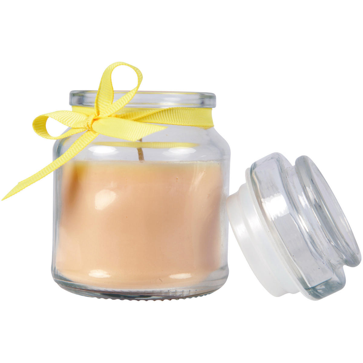 DUFTKERZE im Bonbonglas mit Deckel Vanille 30h - Beige, Glas (7/10cm)