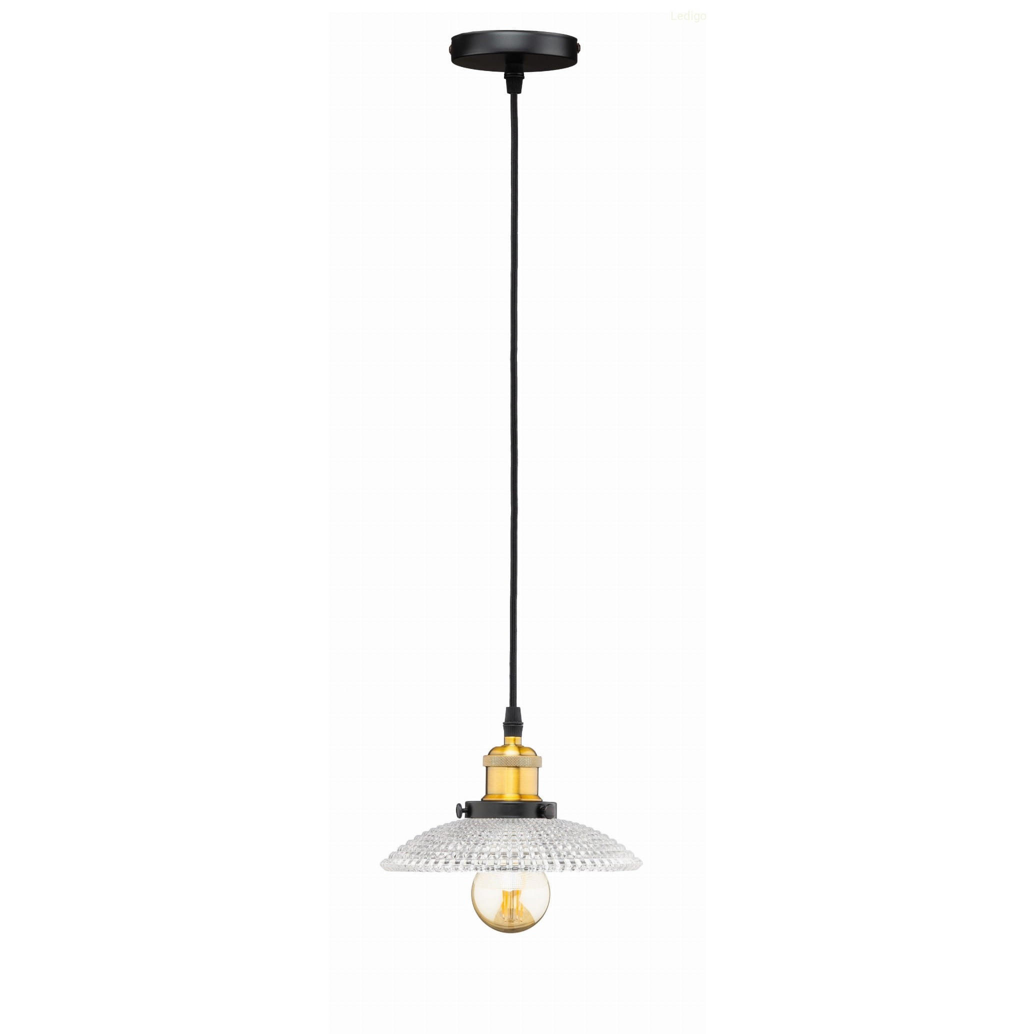 PENDELLEUCHTE Rosa - Transparent/Goldfarben, Glas/Metall (19/19/100cm) - kiki design