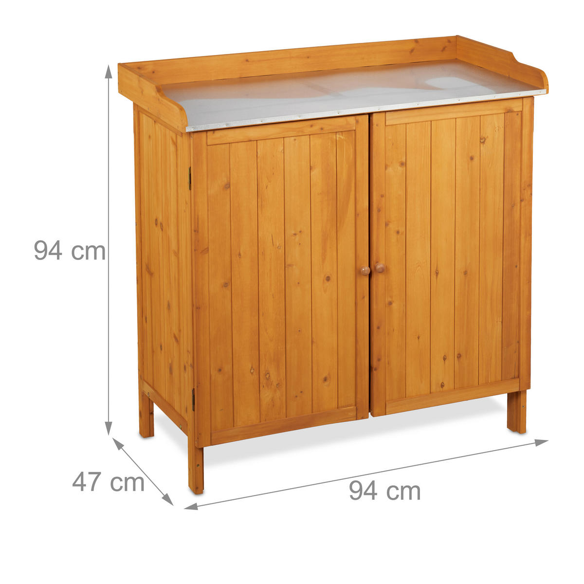 PFLANZTISCH - Orange, Holz/Metall (47/94/94cm) - Relaxdays