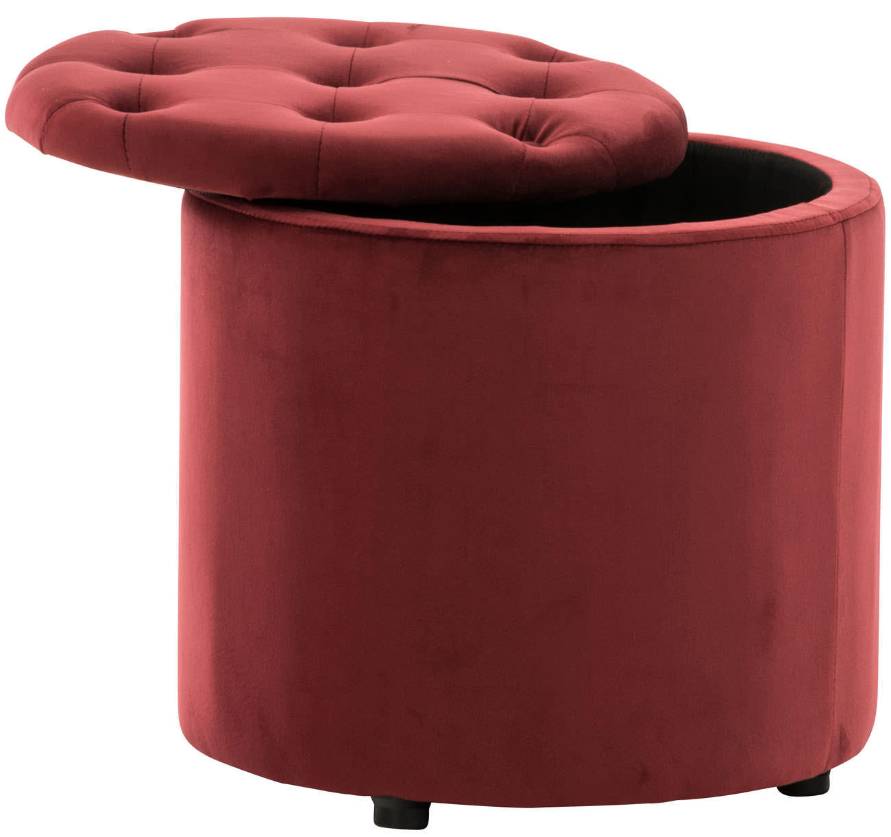 SITZWÜRFEL Samt Rot - Rot/Schwarz, Kunststoff/Textil (44/42/44cm) - CLP