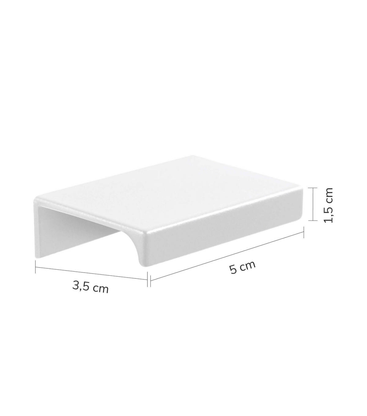 MÖBELGRIFF Der Handliche - Weiß, Metall (1.5/3.5/5cm) - Mokebo