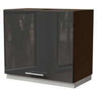 WRASENSCHRANK Essen W8/60 Graphit Hochglanz / Lava Matt 60 / 32,5 / 50cm - Dunkelgrau/Graphitfarben, Holz/Holzwerkstoff (60/50/32.5cm) - Feldmann-Wohnen
