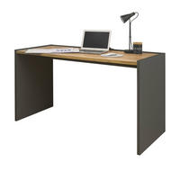SCHREIBTISCH grau matt, Eiche Wotan 143 x 62 cm, Laptoptisch mit großer Arbeitsfläche - Eiche Wotan/Schwarz, Holzwerkstoff/Kunststoff (143/62/76cm) - Furn.Design