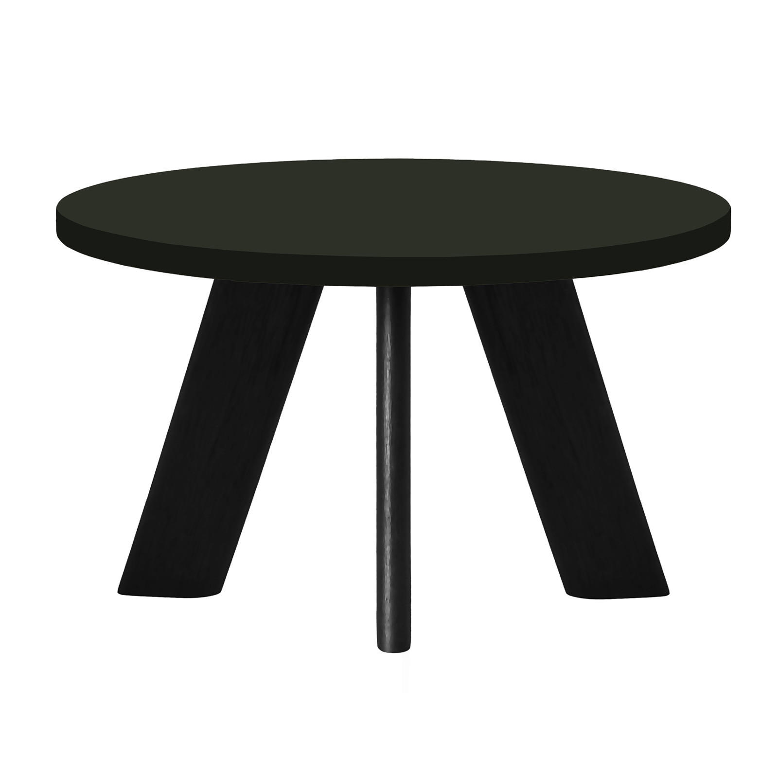 COUCHTISCH LEX Durchmesser 60 cm, Minimalistisch und zeitlos - Eiche Schwarz/Schwarz - Schwarz, Holz (60/60/41cm) - Dekori_Interiors